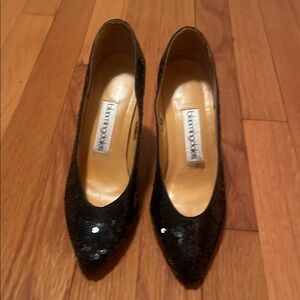 Black Sequin Women's High Heel Dresd Shoes